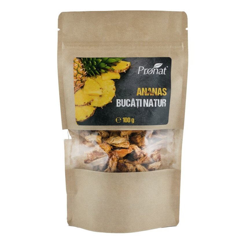 Ananas bucati natur, 100g