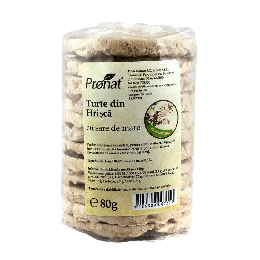 Turte din hrisca cu sare de mare, 80 g