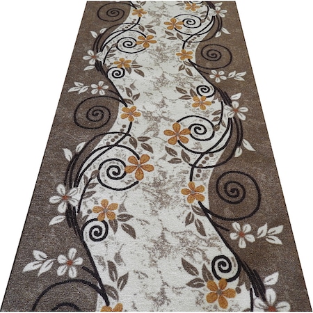 Traversa mocheta Anna, Bej/Maro, 67cm x 300cm