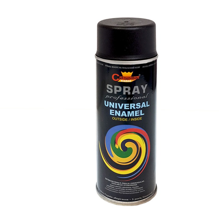 Spray vopsea, Champion Color, 400ML, negru mat, RAL 9011