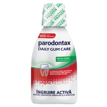 Apa de gura fara alcool parodontax Daily Gum Care Fresh Mint, 300 ml Apa de gura fara alcool parodontax Daily Gum Care Fresh Mint, 300 ml