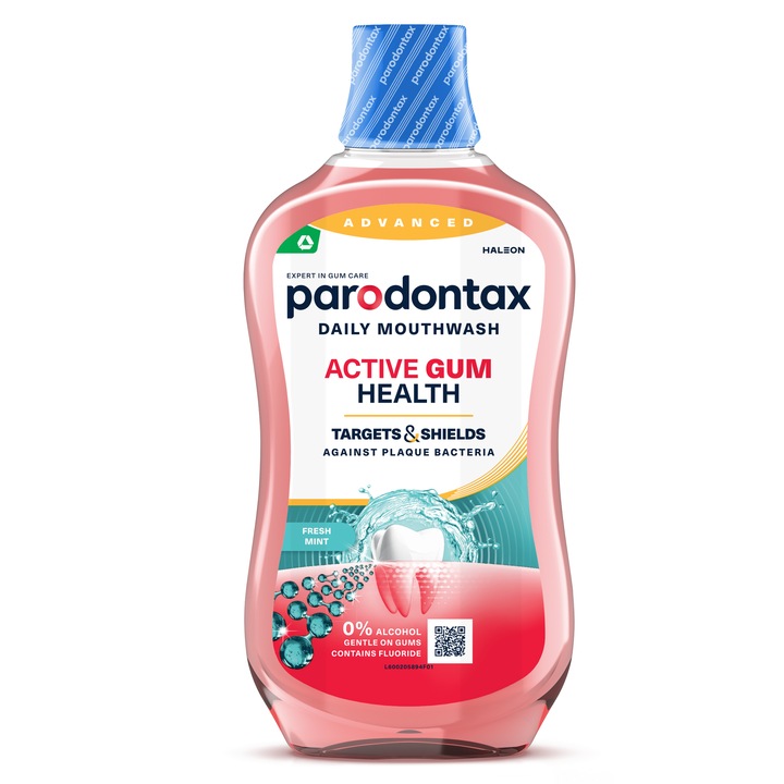 Apa de gura fara alcool parodontax Daily Gum Care Fresh Mint, 500 ml