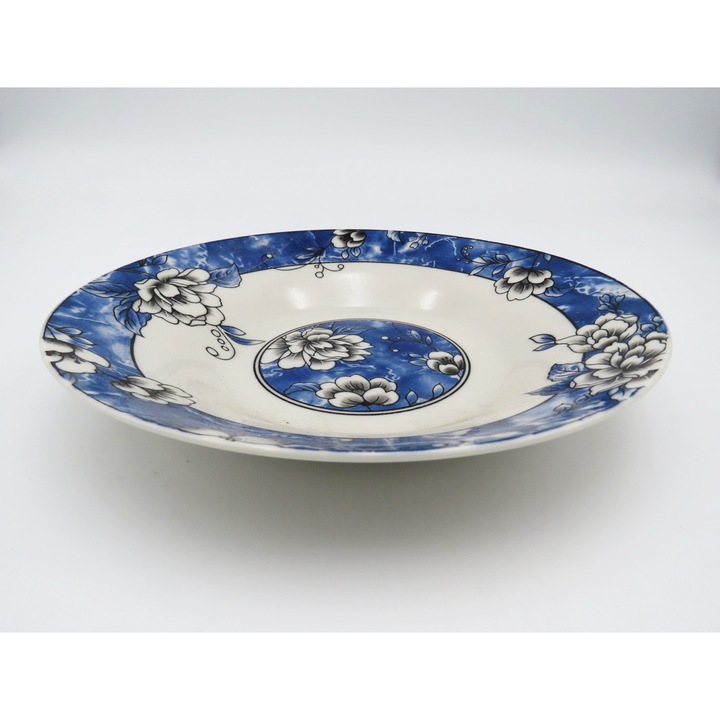Set 6 farfurii flori, albastru, 20 cm
