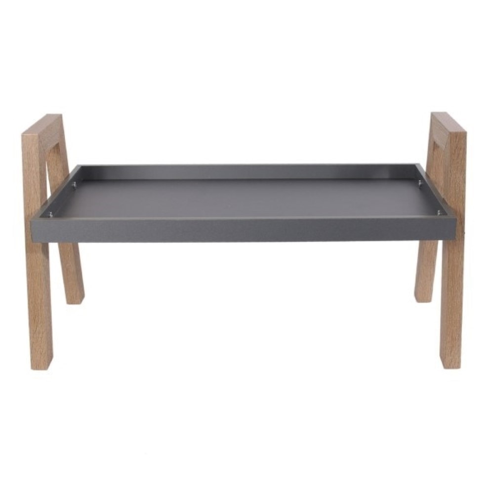 Etajera suprapozabila, lemn-MDF, gri, 65 x 30 x 34,8 cm, CMP