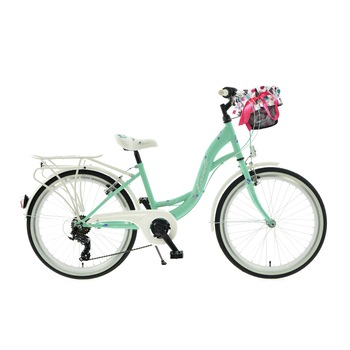 Bicicleta Kands Laguna vs-2 Roata 24'' Menta/Alb pentru copii 120-160 cm inaltime, Cu cos, Lumini cu leduri, Shimano Bicicleta Kands Laguna vs-2 Roata 24'' Menta/Alb pentru copii 120-160 cm inaltime, Cu cos, Lumini cu leduri, Shimano
