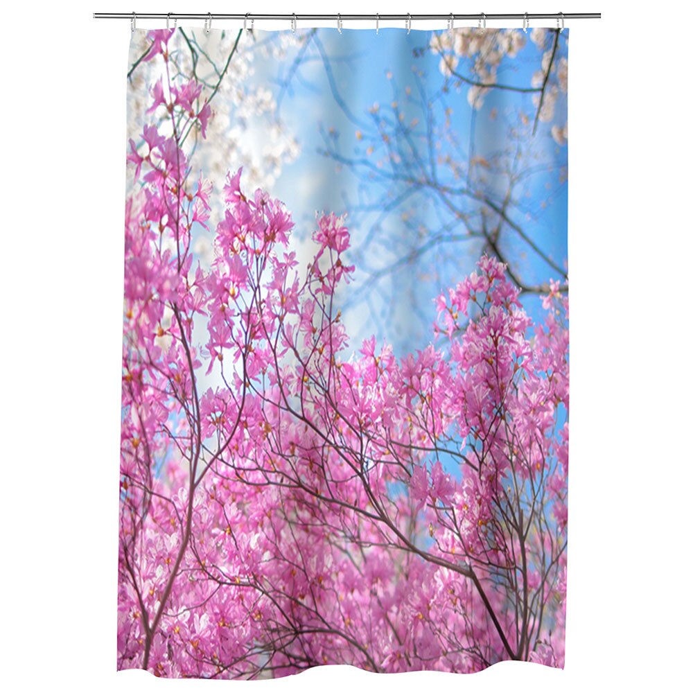 Perdea Dus, Cada, pentru Baie, Heartwork, Ciresi infloriti, Model Multicolor, Decoratiuni Baie, 150 x 200 cm