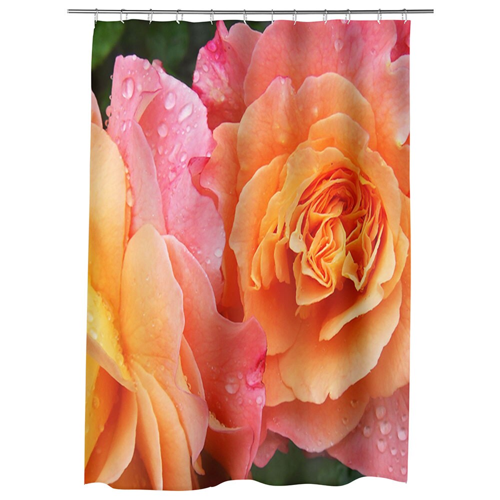 Perdea Dus, Cada, pentru Baie, Heartwork, Trandafiri in gradina, Model Multicolor, Decoratiuni Baie, 150 x 200 cm