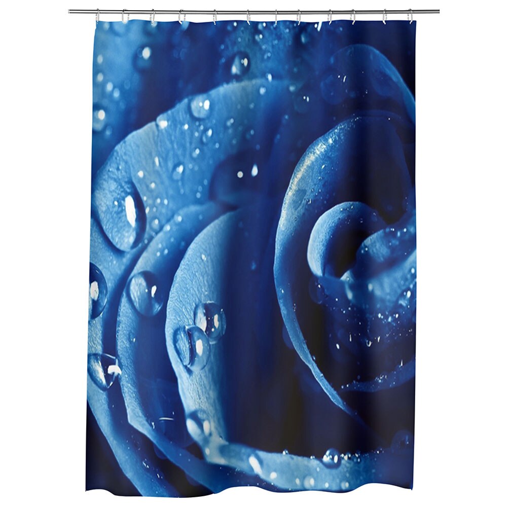 Perdea Dus, Cada, pentru Baie, Heartwork, Trandafir albastru, Model Multicolor, Decoratiuni Baie, 150 x 200 cm