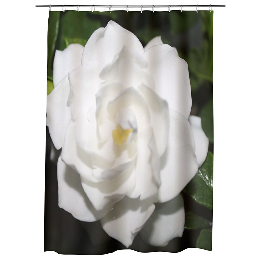 Perdea Dus, Cada, pentru Baie, Heartwork, Floare alba, Model Multicolor, Decoratiuni Baie, 150 x 200 cm