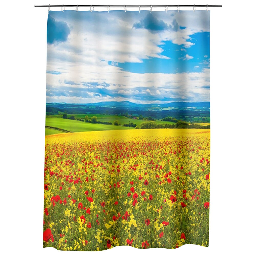 Perdea Dus, Cada, pentru Baie, Heartwork, Camp multicolor, Model Multicolor, Decoratiuni Baie, 150 x 200 cm