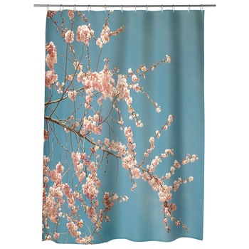 Perdea Dus, Cada, pentru Baie, Heartwork, Crenguta inflorita, Model Multicolor, Decoratiuni Baie, 150 x 200 cm Perdea Dus, Cada, pentru Baie, Heartwork, Crenguta inflorita, Model Multicolor, Decoratiuni Baie, 150 x 200 cm