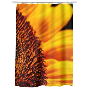 Perdea Dus, Cada, pentru Baie, Heartwork, Florea soarelui in detaliu, Model Multicolor, Decoratiuni Baie, 150 x 200 cm