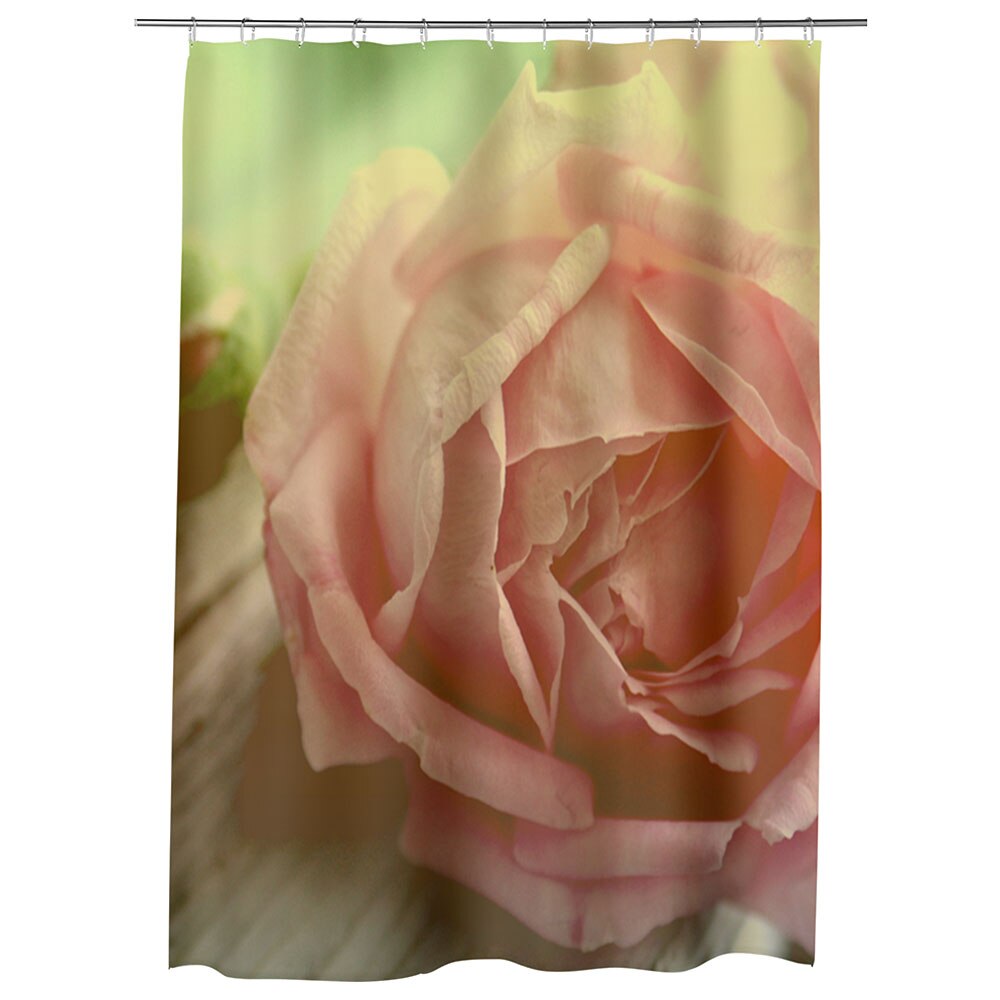Perdea Dus, Cada, pentru Baie, Heartwork, trandafir roz piersica, Model Multicolor, Decoratiuni Baie, 150 x 200 cm