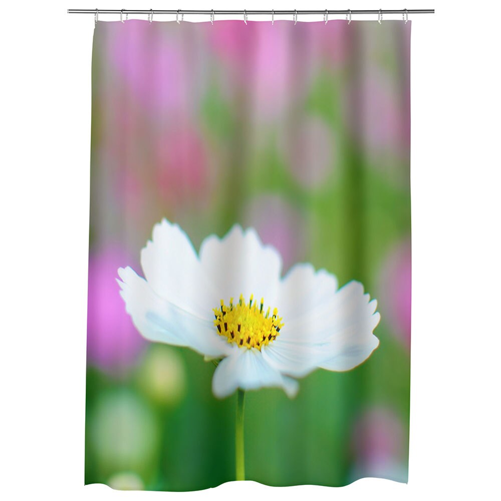 Perdea Dus, Cada, pentru Baie, Heartwork, Alb imaculat, Model Multicolor, Decoratiuni Baie, 150 x 200 cm