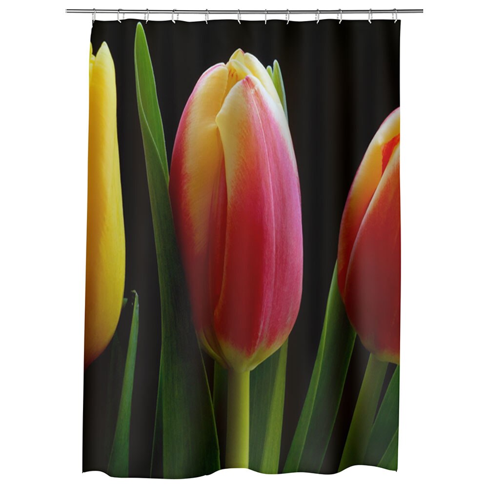 Perdea Dus, Cada, pentru Baie, Heartwork, Trei lalele, Model Multicolor, Decoratiuni Baie, 150 x 200 cm