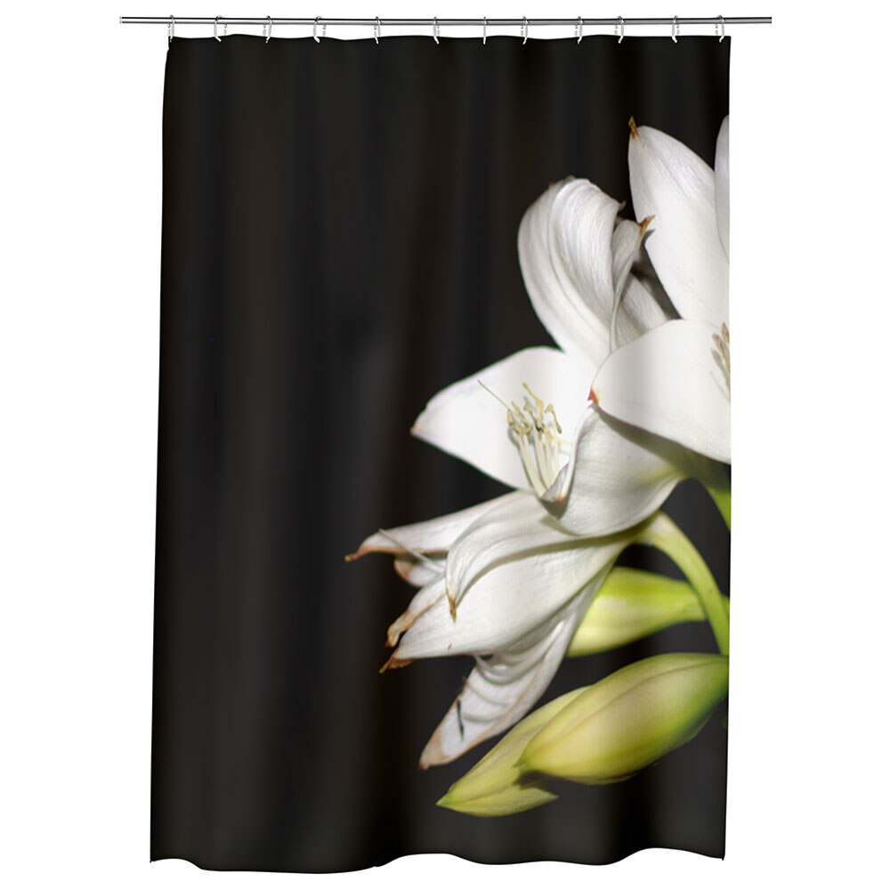 Perdea Dus, Cada, pentru Baie, Heartwork, Liliac alb, Model Multicolor, Decoratiuni Baie, 150 x 200 cm