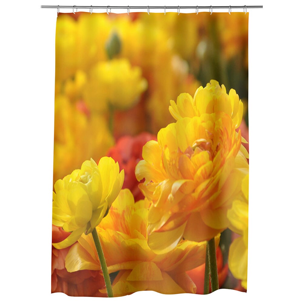 Perdea Dus, Cada, pentru Baie, Heartwork, Nuante de galben, Model Multicolor, Decoratiuni Baie, 150 x 200 cm