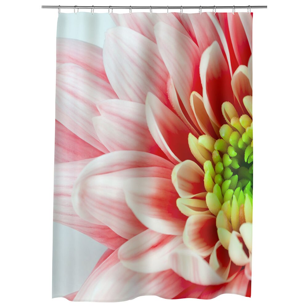 Perdea Dus, Cada, pentru Baie, Heartwork, Floare alb cu rosu, Model Multicolor, Decoratiuni Baie, 150 x 200 cm