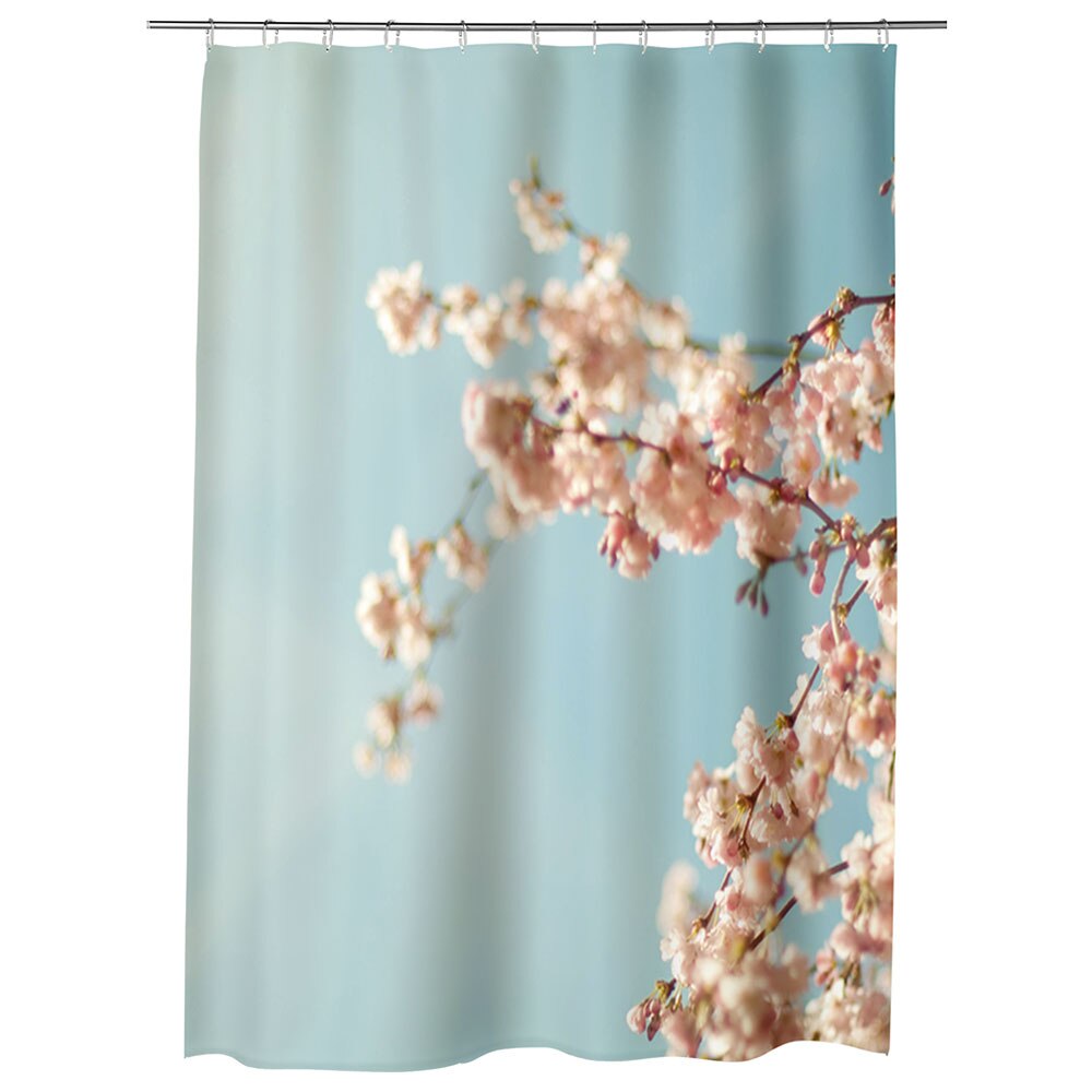 Perdea Dus, Cada, pentru Baie, Heartwork, Crengura cu lfori albe, Model Multicolor, Decoratiuni Baie, 150 x 200 cm