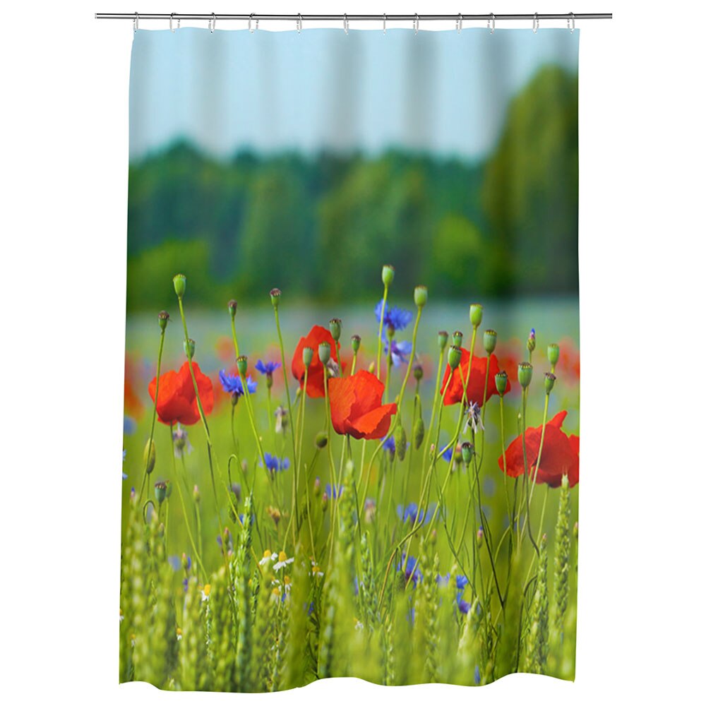 Perdea Dus, Cada, pentru Baie, Heartwork, Pajiste inflorita, Model Multicolor, Decoratiuni Baie, 150 x 200 cm