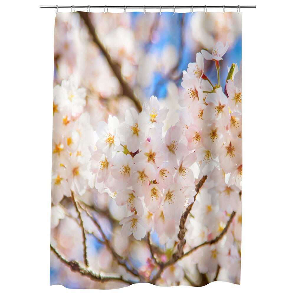 Perdea Dus, Cada, pentru Baie, Heartwork, Crengute de copac, Model Multicolor, Decoratiuni Baie, 150 x 200 cm