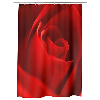 Perdea Dus, Cada, pentru Baie, Heartwork, Trandafir rosu superb, Model Multicolor, Decoratiuni Baie, 150 x 200 cm