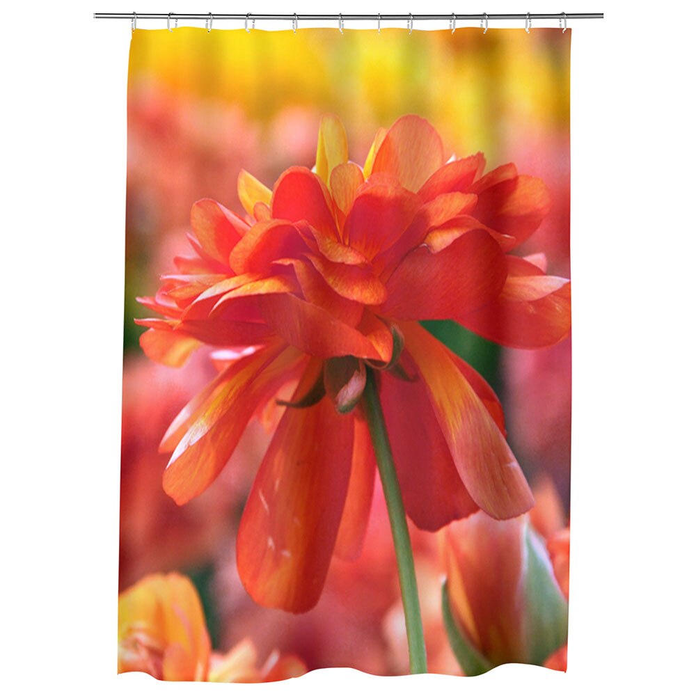 Perdea Dus, Cada, pentru Baie, Heartwork, Nuante de rosu, Model Multicolor, Decoratiuni Baie, 150 x 200 cm