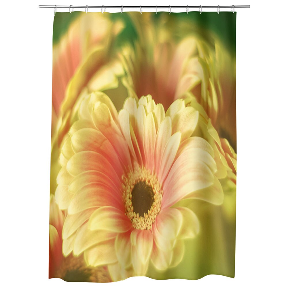 Perdea Dus, Cada, pentru Baie, Heartwork, Buchet de gerbera, Model Multicolor, Decoratiuni Baie, 150 x 200 cm
