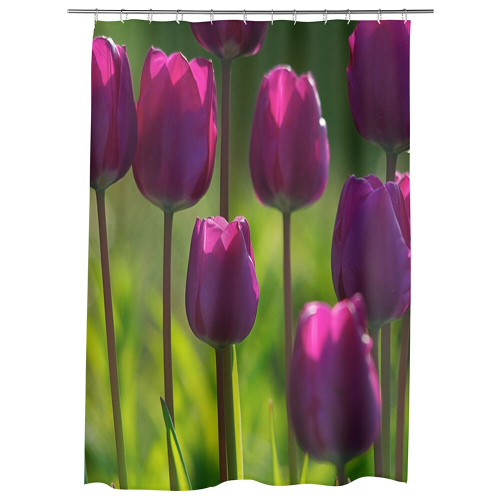 Perdea Dus, Cada, pentru Baie, Heartwork, Lalele, Model Multicolor, Decoratiuni Baie, 150 x 200 cm