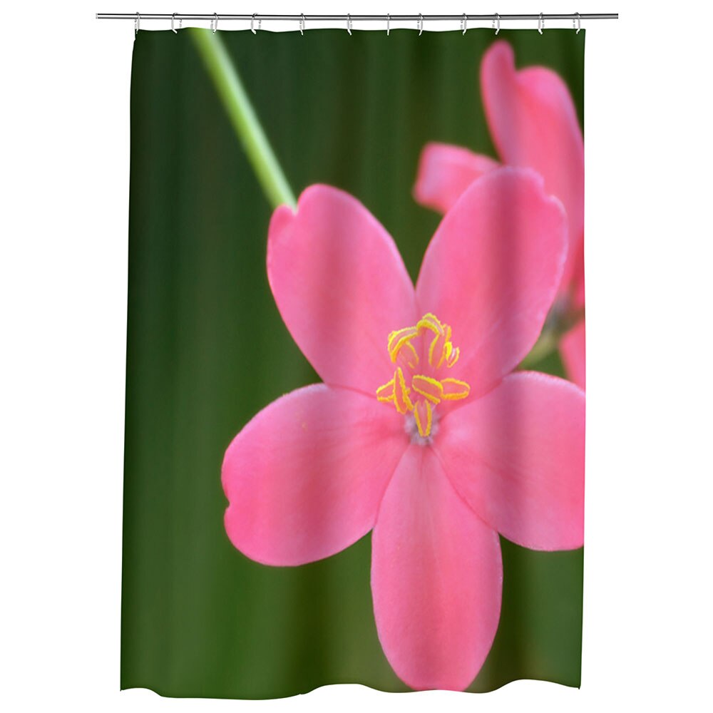 Perdea Dus, Cada, pentru Baie, Heartwork, Flori Jatropha, Model Multicolor, Decoratiuni Baie, 150 x 200 cm