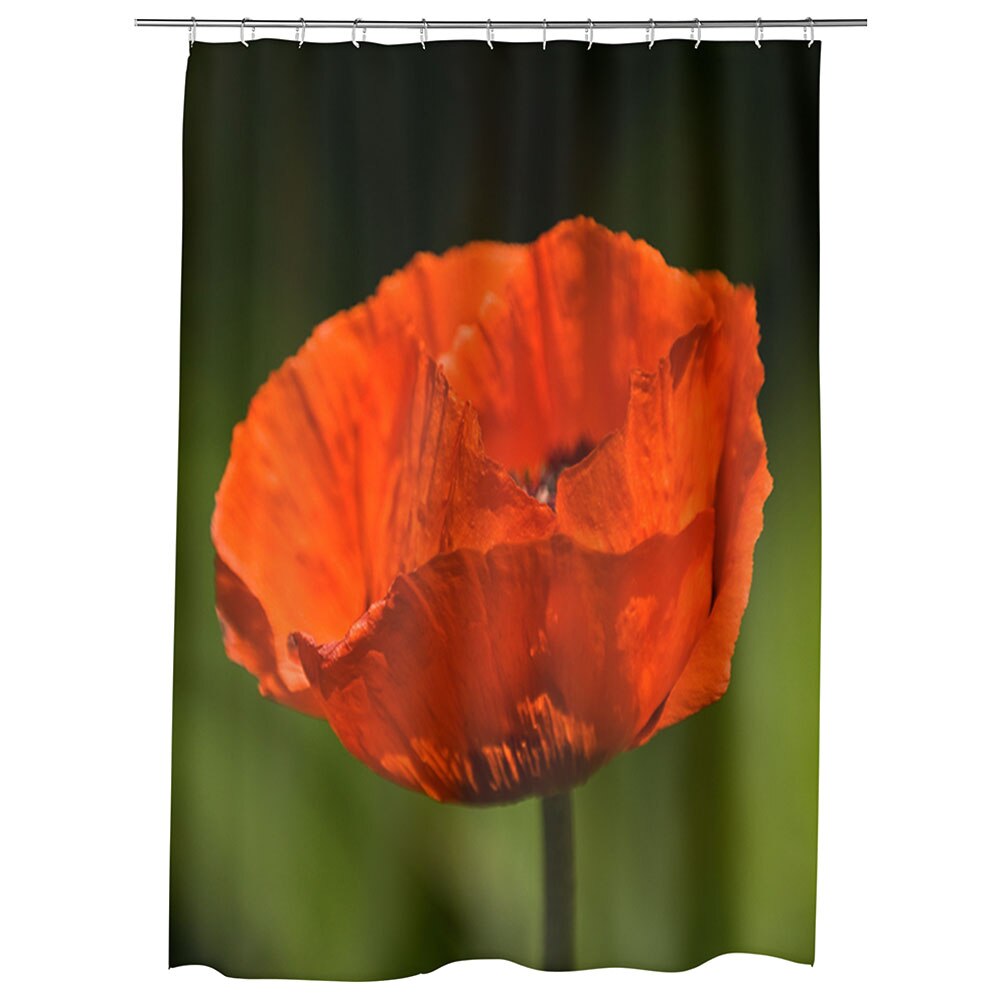 Perdea Dus, Cada, pentru Baie, Heartwork, Floare de mac, Model Multicolor, Decoratiuni Baie, 150 x 200 cm