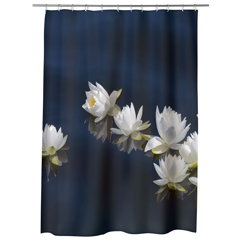 Perdea Dus, Cada, pentru Baie, Heartwork, Flori pe apa, Model Multicolor, Decoratiuni Baie, 150 x 200 cm