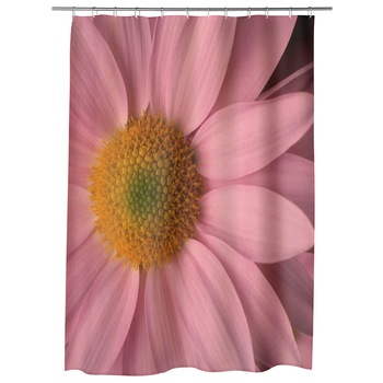 Perdea Dus, Cada, pentru Baie, Heartwork, Flori cu petale roz pal, Model Multicolor, Decoratiuni Baie, 150 x 200 cm
