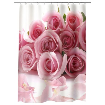 Perdea Dus, Cada, pentru Baie, Heartwork, Buchet de trandafiri rozalii, Model Multicolor, Decoratiuni Baie, 150 x 200 cm Perdea Dus, Cada, pentru Baie, Heartwork, Buchet de trandafiri rozalii, Model Multicolor, Decoratiuni Baie, 150 x 200 cm