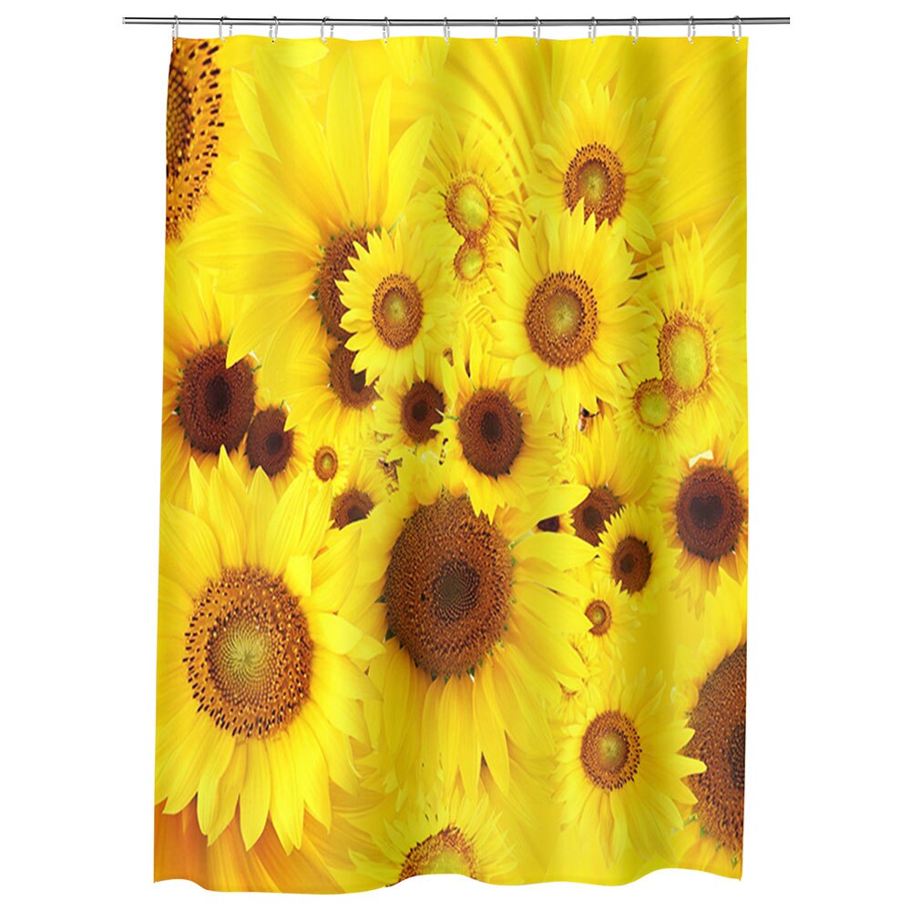 Perdea Dus, Cada, pentru Baie, Heartwork, Pui de floarea soarelui, Model Multicolor, Decoratiuni Baie, 150 x 200 cm