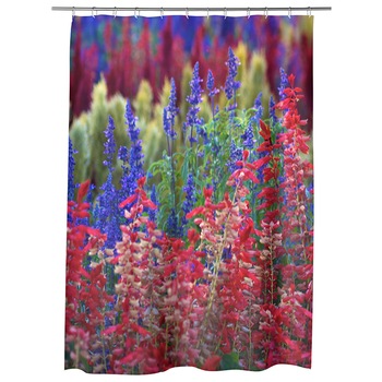Perdea Dus, Cada, pentru Baie, Heartwork, Flori curcubeu, Model Multicolor, Decoratiuni Baie, 150 x 200 cm