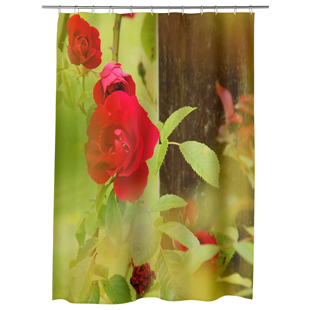 Perdea Dus, Cada, pentru Baie, Heartwork, Trandafiri la fereastra, Model Multicolor, Decoratiuni Baie, 150 x 200 cm