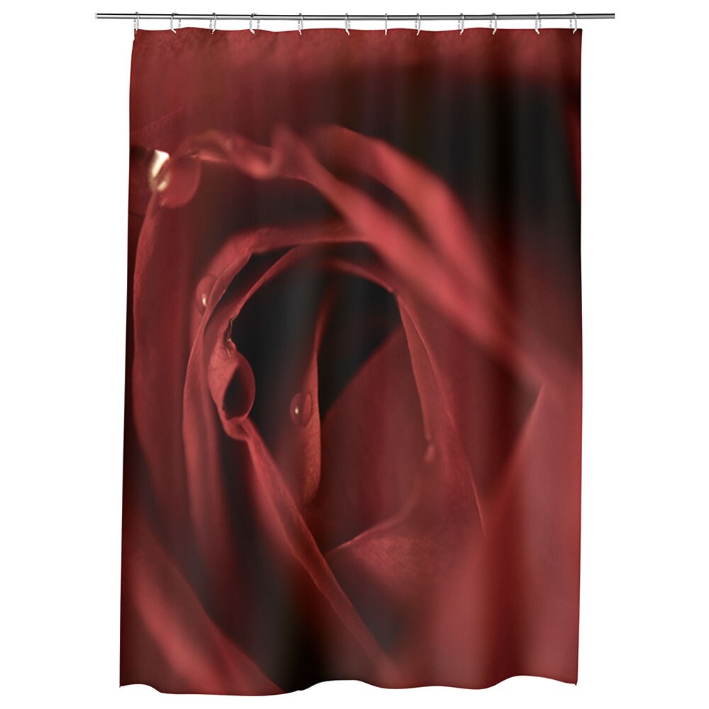 Perdea Dus, Cada, pentru Baie, Heartwork, Trandafir stacojiu, Model Multicolor, Decoratiuni Baie, 150 x 200 cm