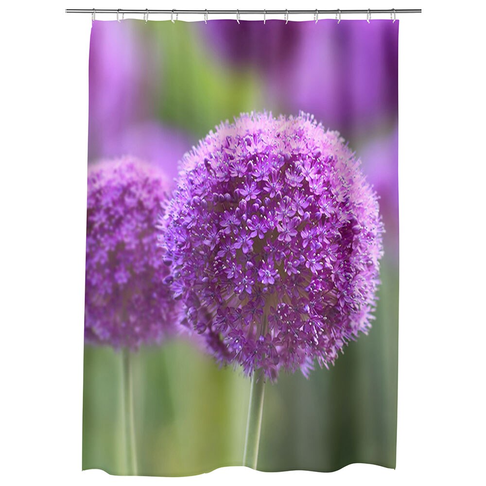 Perdea Dus, Cada, pentru Baie, Heartwork, Flori cu coroana rotunda, Model Multicolor, Decoratiuni Baie, 150 x 200 cm