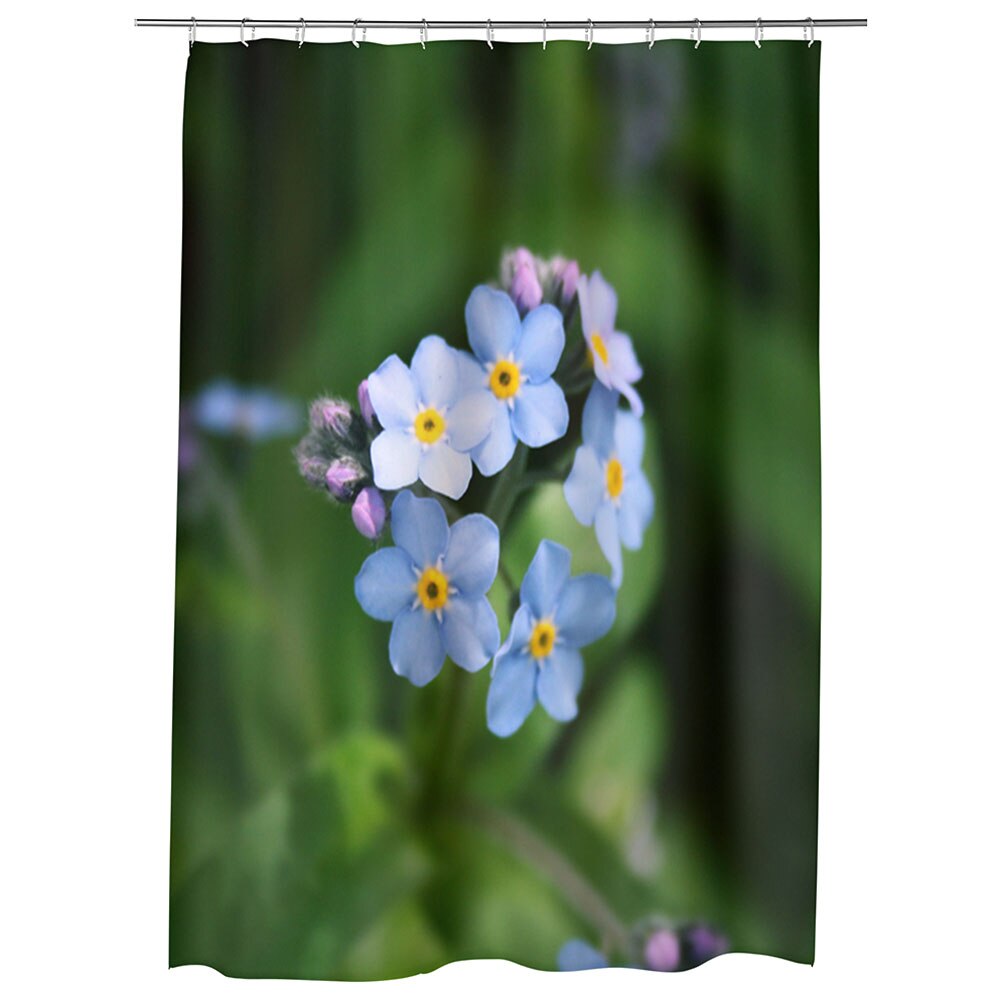 Perdea Dus, Cada, pentru Baie, Heartwork, Floare Nu ma uita, Model Multicolor, Decoratiuni Baie, 150 x 200 cm