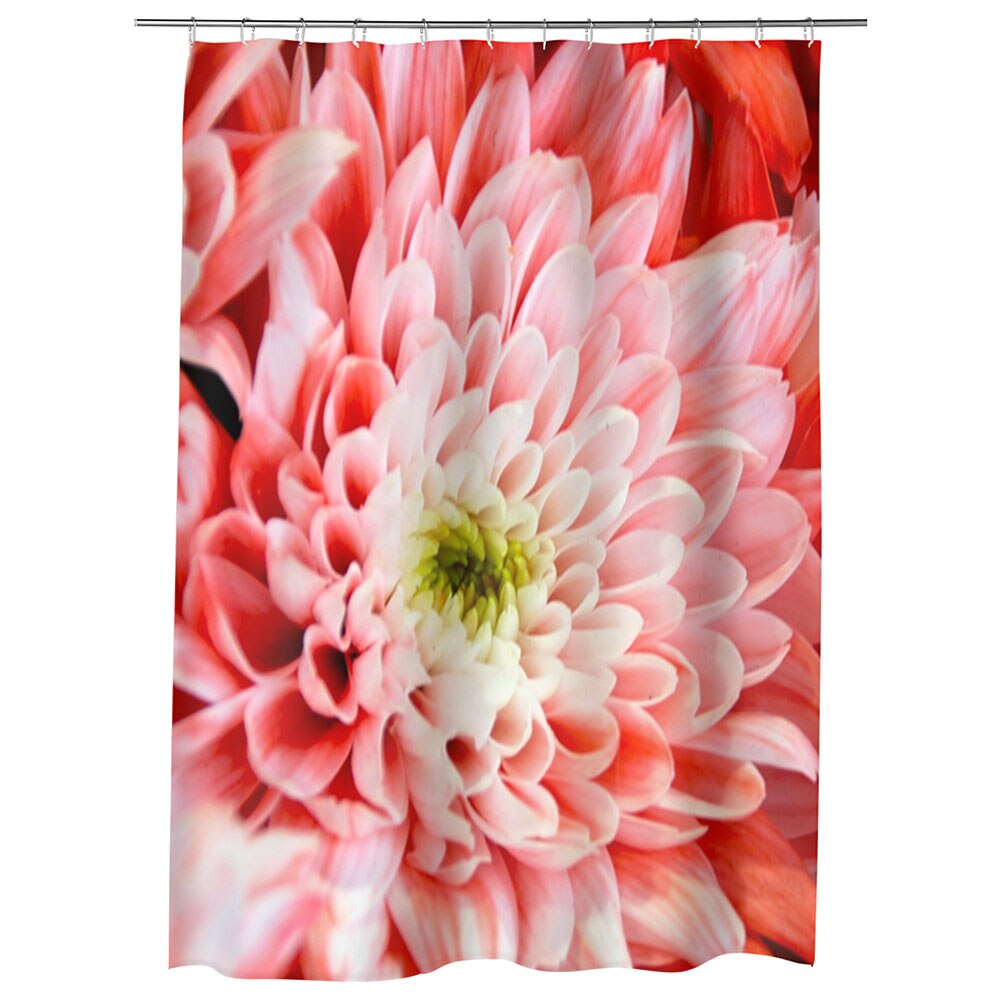Perdea Dus, Cada, pentru Baie, Heartwork, Crizantema roz, Model Multicolor, Decoratiuni Baie, 150 x 200 cm