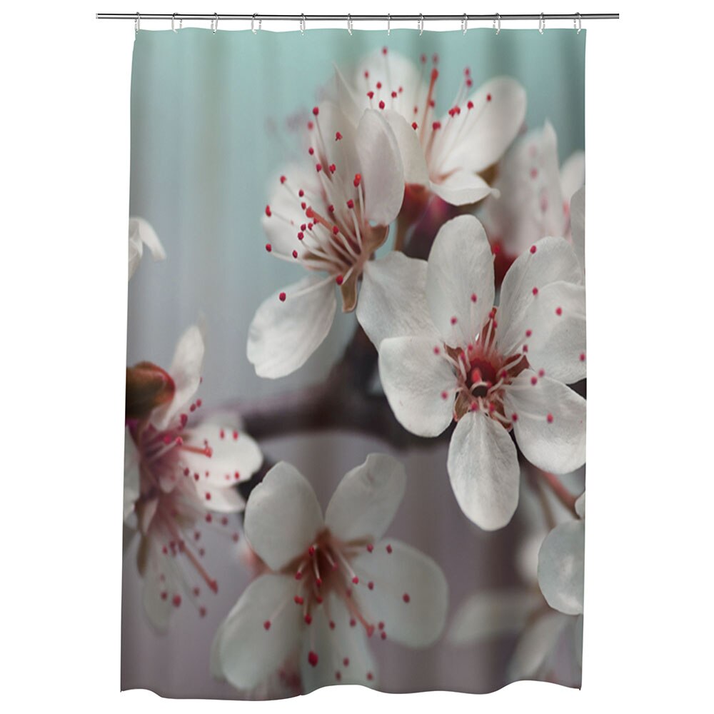 Perdea Dus, Cada, pentru Baie, Heartwork, Flori de pom fructifer, Model Multicolor, Decoratiuni Baie, 150 x 200 cm