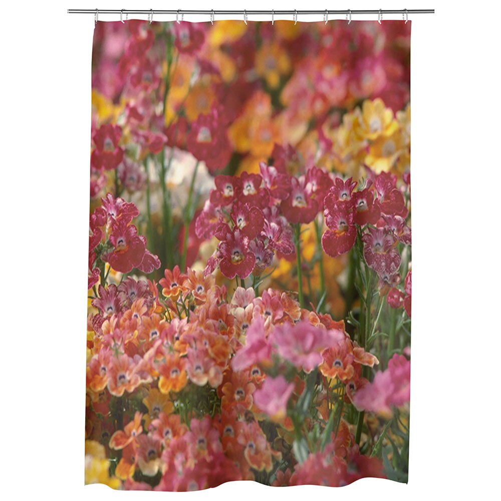 Perdea Dus, Cada, pentru Baie, Heartwork, Aglomeratie de flori, Model Multicolor, Decoratiuni Baie, 150 x 200 cm