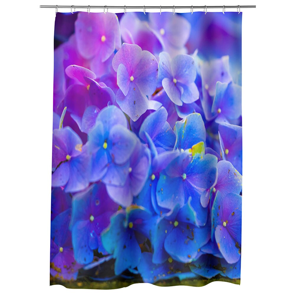 Perdea Dus, Cada, pentru Baie, Heartwork, Floricele albastre, Model Multicolor, Decoratiuni Baie, 150 x 200 cm