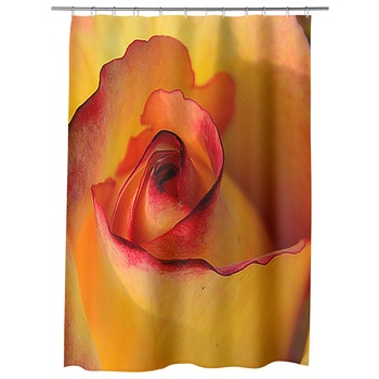 Perdea Dus, Cada, pentru Baie, Heartwork, Trandafir galben, Model Multicolor, Decoratiuni Baie, 150 x 200 cm