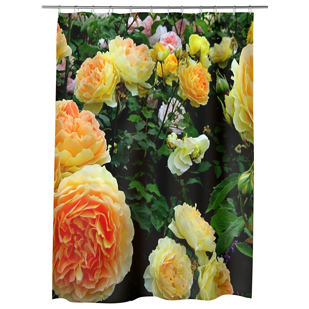 Perdea Dus, Cada, pentru Baie, Heartwork, Gradina cu trandafiri, Model Multicolor, Decoratiuni Baie, 150 x 200 cm