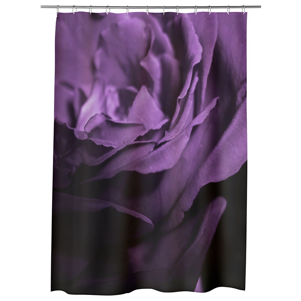 Perdea Dus, Cada, pentru Baie, Heartwork, Trandafir violet, Model Multicolor, Decoratiuni Baie, 150 x 200 cm