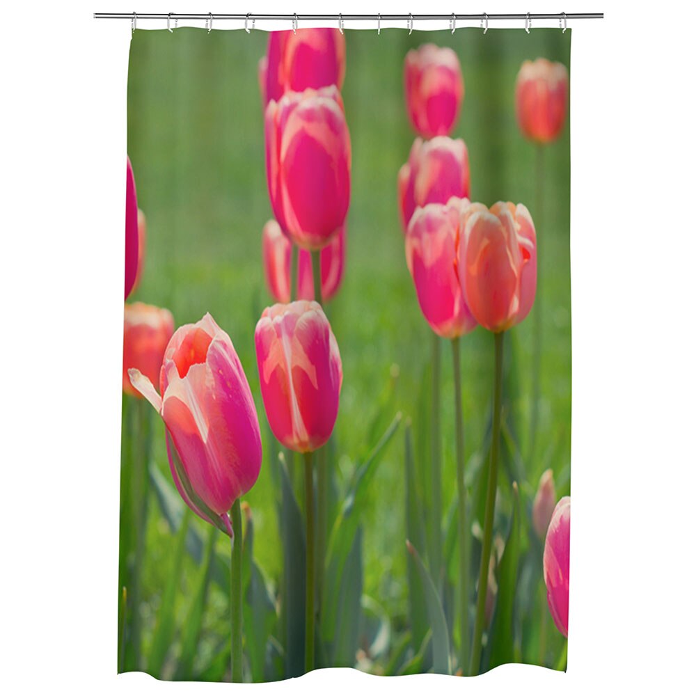 Perdea Dus, Cada, pentru Baie, Heartwork, Lalele de camp, Model Multicolor, Decoratiuni Baie, 150 x 200 cm