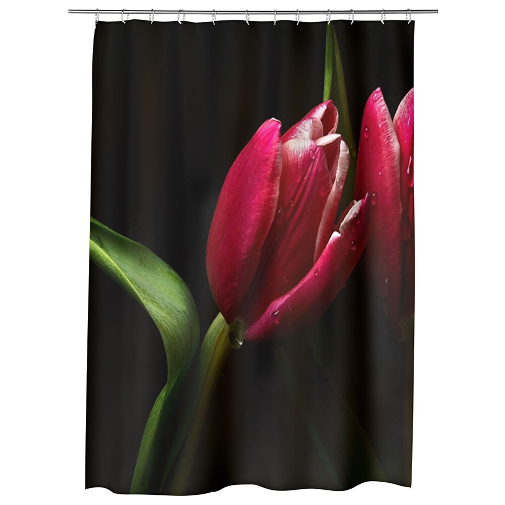 Perdea Dus, Cada, pentru Baie, Heartwork, Lalele elegante, Model Multicolor, Decoratiuni Baie, 150 x 200 cm