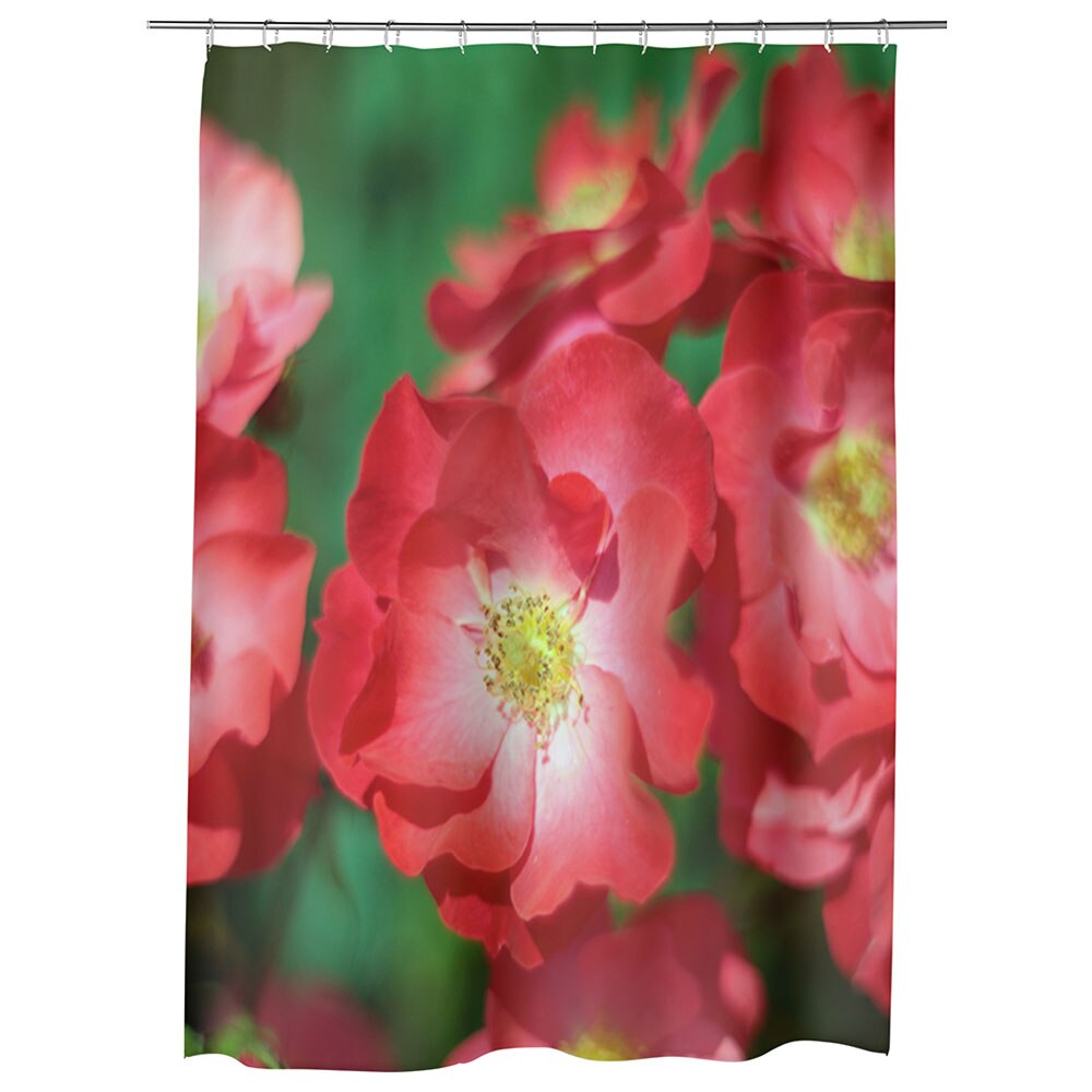 Perdea Dus, Cada, pentru Baie, Heartwork, Trandafiri de gradina, Model Multicolor, Decoratiuni Baie, 150 x 200 cm